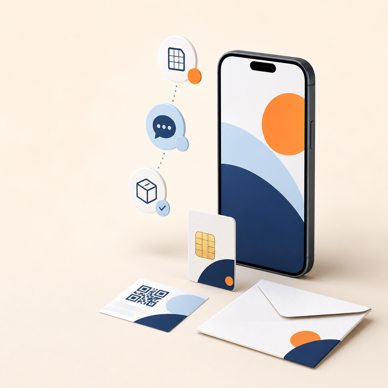 Minh hoạ chọn SIM, nhận hỗ trợ qua chat và kích hoạt tại Nhật